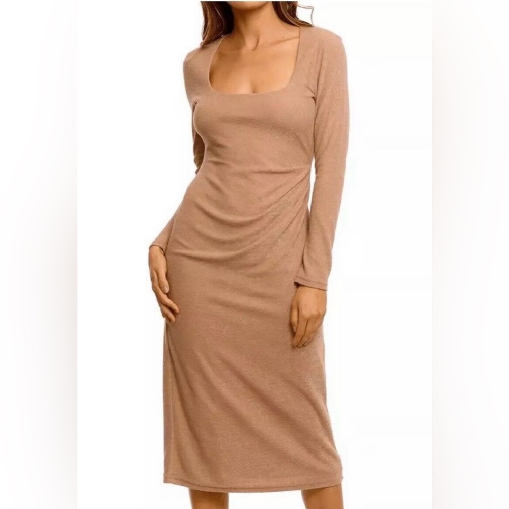 Acler Beige Long Sleeve Dress